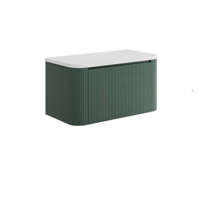 Flauto 900mm Reed Green Vanity Unit with Countertop