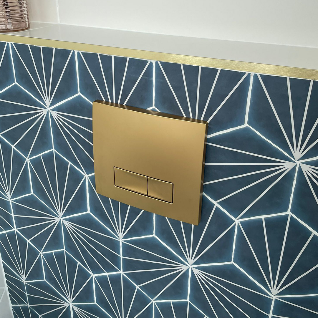 Objekt Ceramica SAN85 1.1m Slim Line Wall Hung WC Frame - Brushed Brass Flush Plate