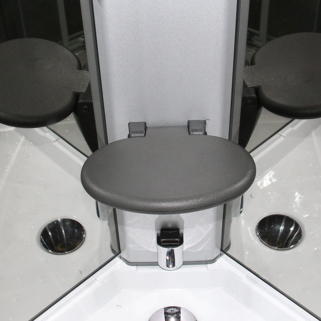 Insignia Premium 1200 x 800mm Quadrant Steam Shower Enclosure with Black Frame PR12R-OBF-CG-S - Right Hand
