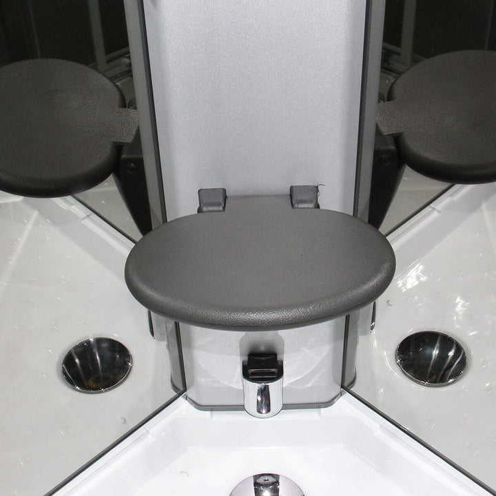 Insignia Premium 1200 x 800mm Quadrant Steam Shower Enclosure with Black Frame PR12R-OBF-CG-S - Right Hand
