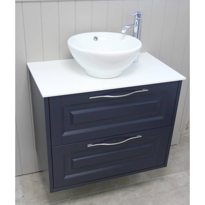 Josef Martin Foxton 800mm Wall Hung Vanity Unit with Solaris Worktop - Basalt