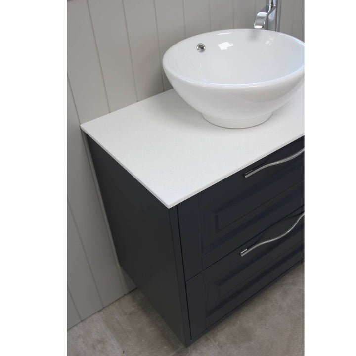 Josef Martin Foxton 800mm Wall Hung Vanity Unit with Solaris Worktop - Basalt