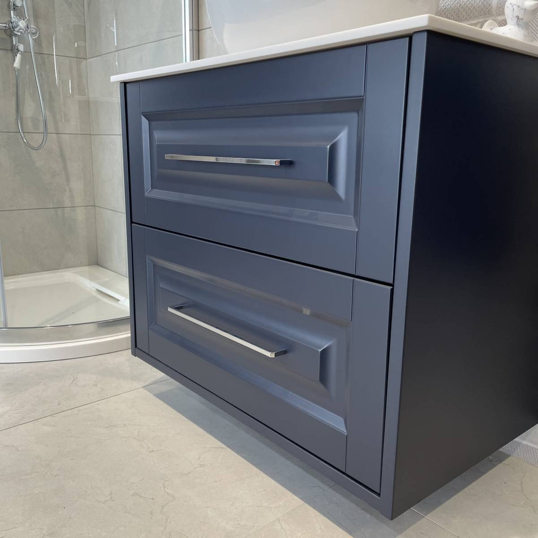 Josef Martin Foxton 800mm Wall Hung Vanity Unit with Pebble Worktop - Basalt