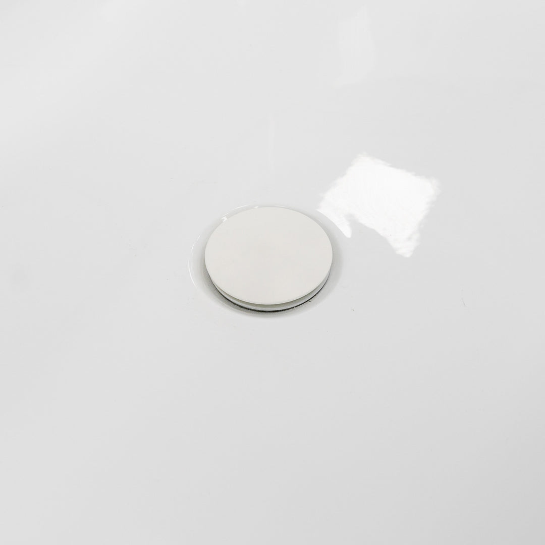 Viktor Benson Taha 1800 x 800mm Freestanding Double Ended Bath White Waste Slim Overflow