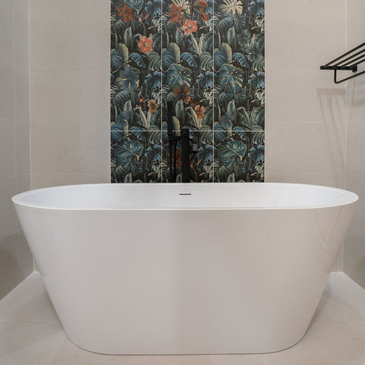 Viktor Benson Cancun 1500mm Freestanding Double Ended Bath White Waste