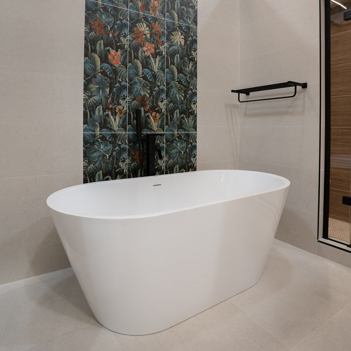 Viktor Benson Cancun 1500mm Freestanding Double Ended Bath White Waste
