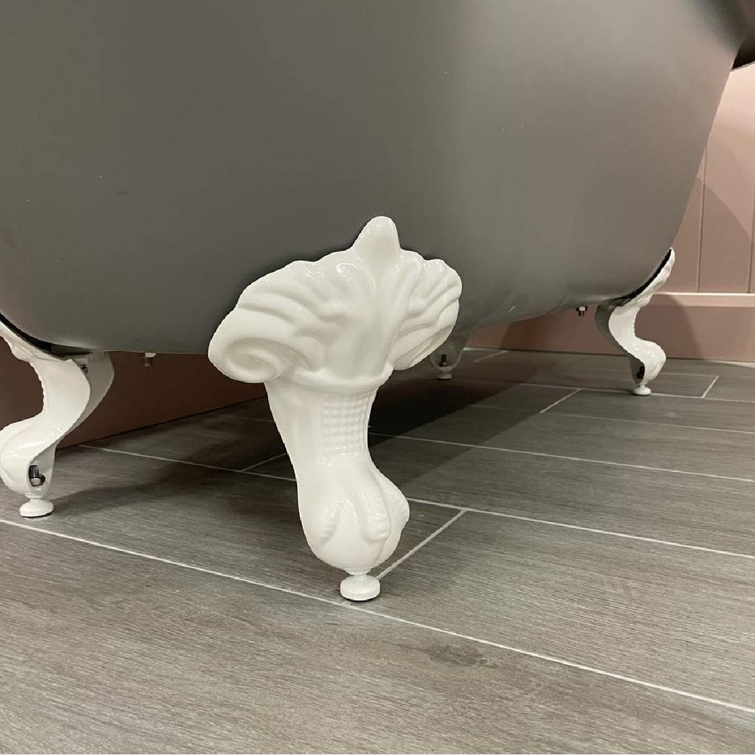 Balmoral 1700mm Double Ended Roll Top Bath with White Claw &amp; Ball Feet - Dark Lead (12729)