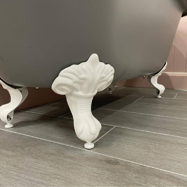 Balmoral 1700mm Double Ended Roll Top Bath with White Claw &amp; Ball Feet - Dark Lead (12729)