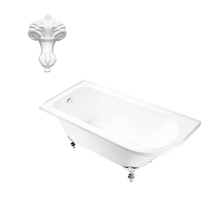 Balmoral 1700mm Freestanding Left Hand Shower Bath with White Claw &amp; Ball Feet