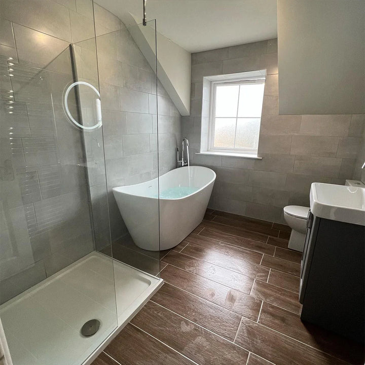 Viktor Benson Tahoe 1700 x 800mm Freestanding Double Ended Bath with Slim Over Flow &amp; White Waste