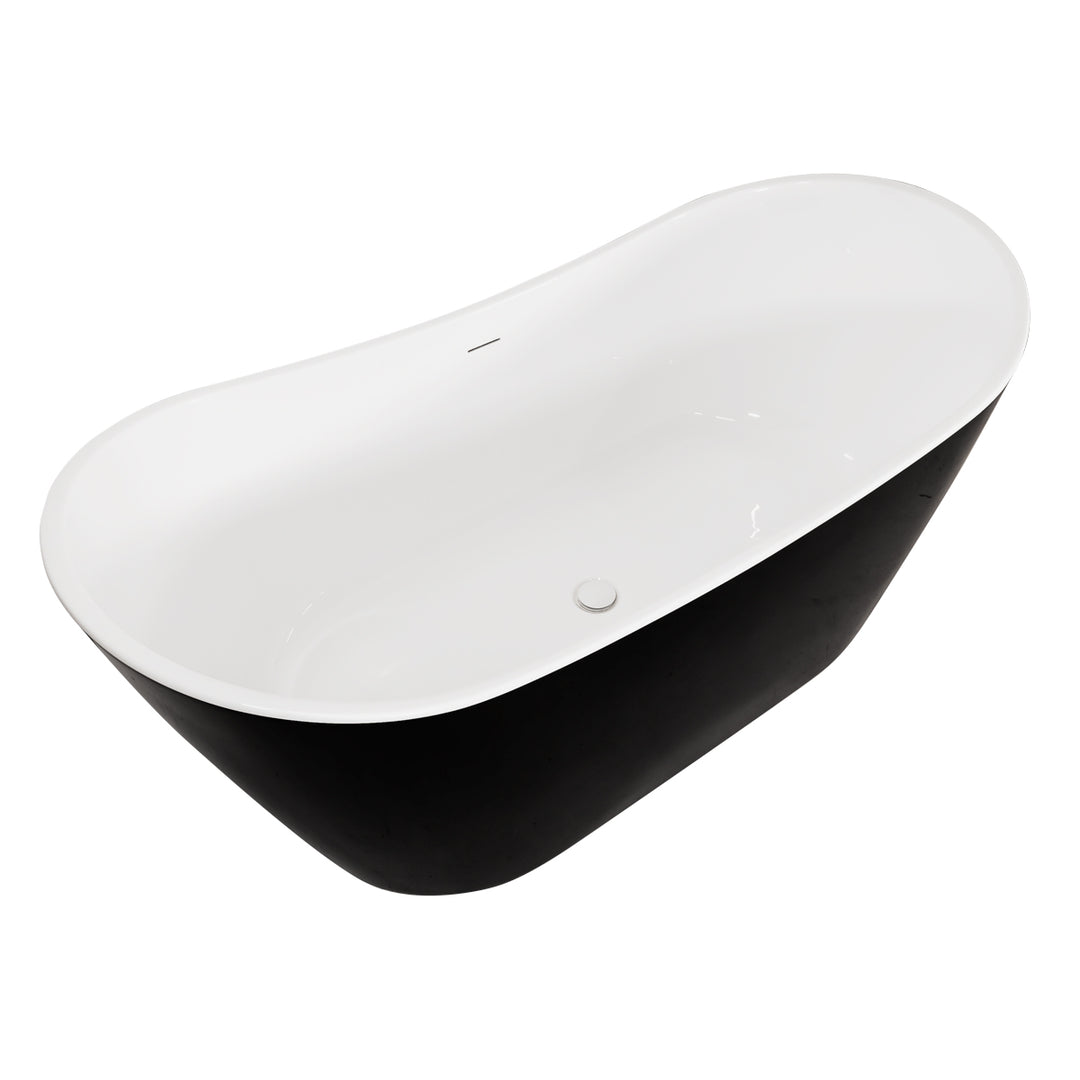 Viktor Benson Taha 1700 x 800 Freestanding Double Ended Slipper Bath - Black