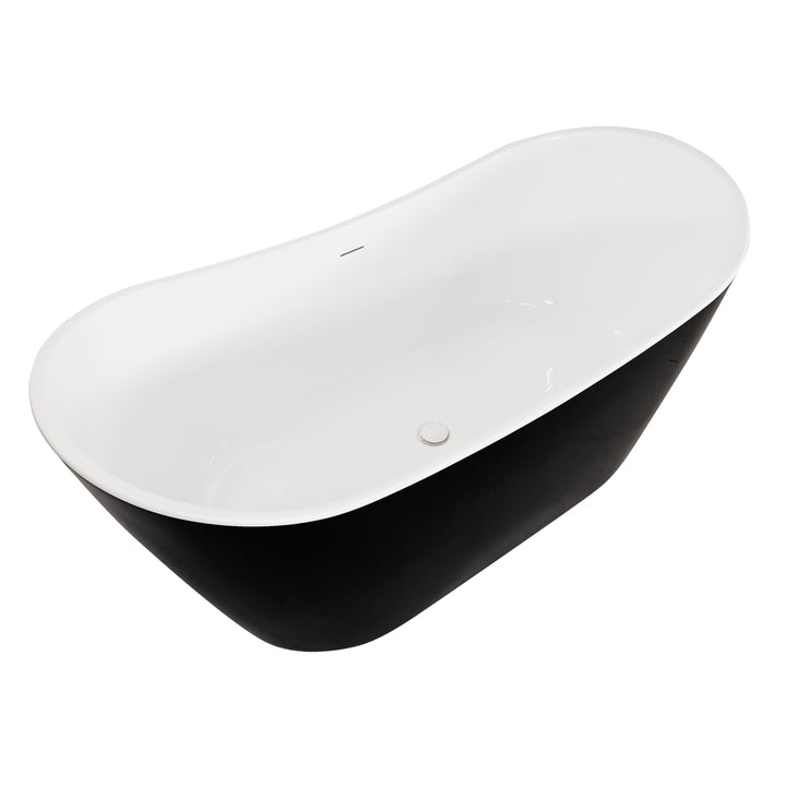Viktor Benson Taha 1700 x 800 Freestanding Double Ended Slipper Bath - Black