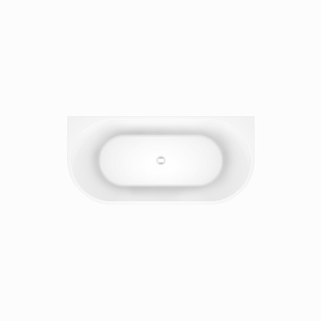 Viktor Benson Delia D Shape Back to Wall 1700 x 800mm Freestanding Bath