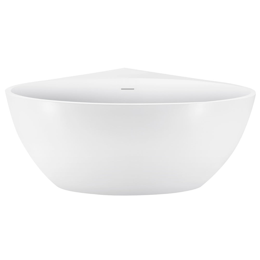 Viktor Benson Orion 1260 x 1260mm Freestanding Corner Bath - Slim Overflow &amp; White Waste
