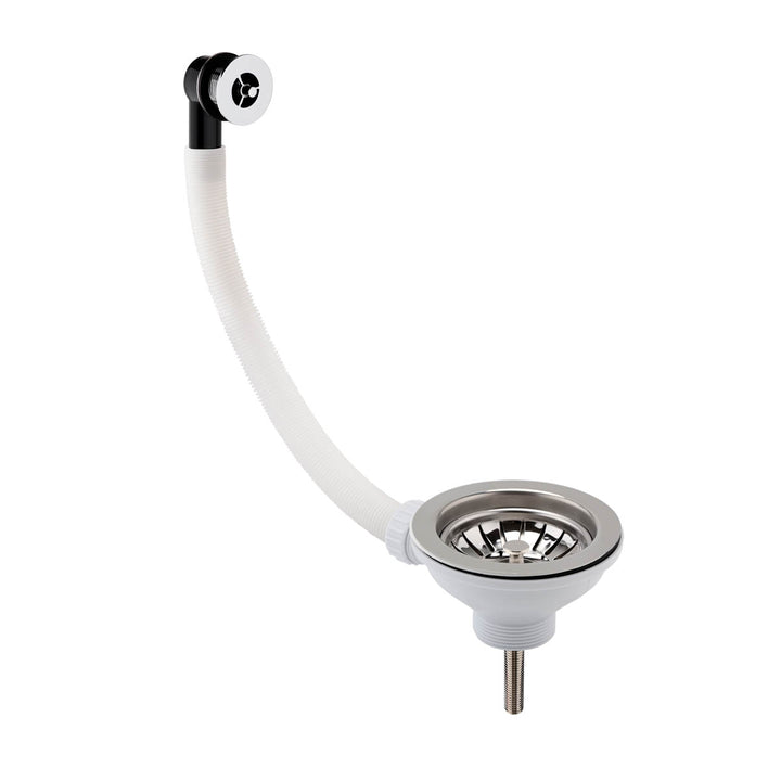 Nuie 90mm Basket Strainer with Round Overflow - Chrome