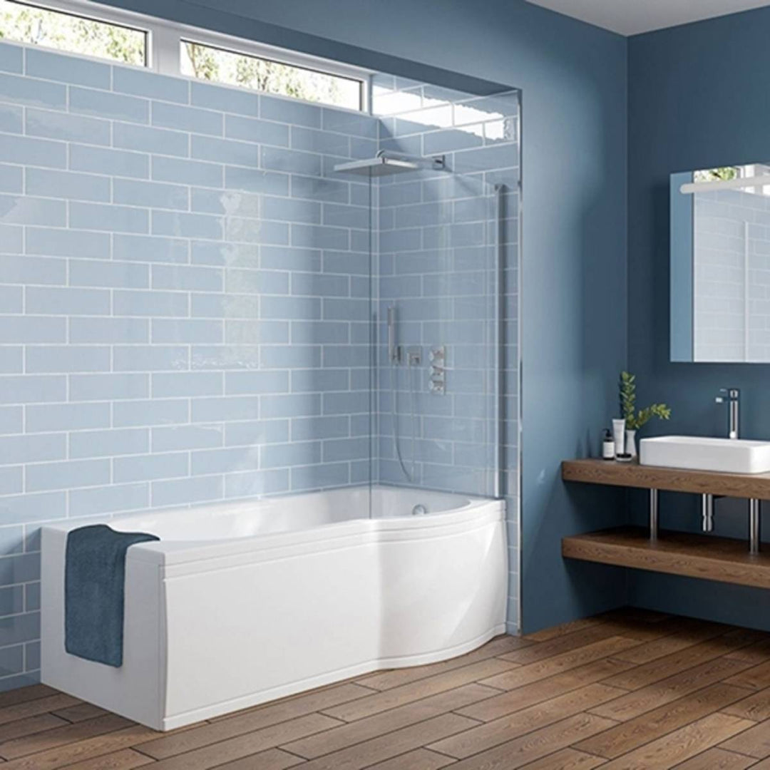 Melbourne Curved Shower Bath Suite - Right Hand