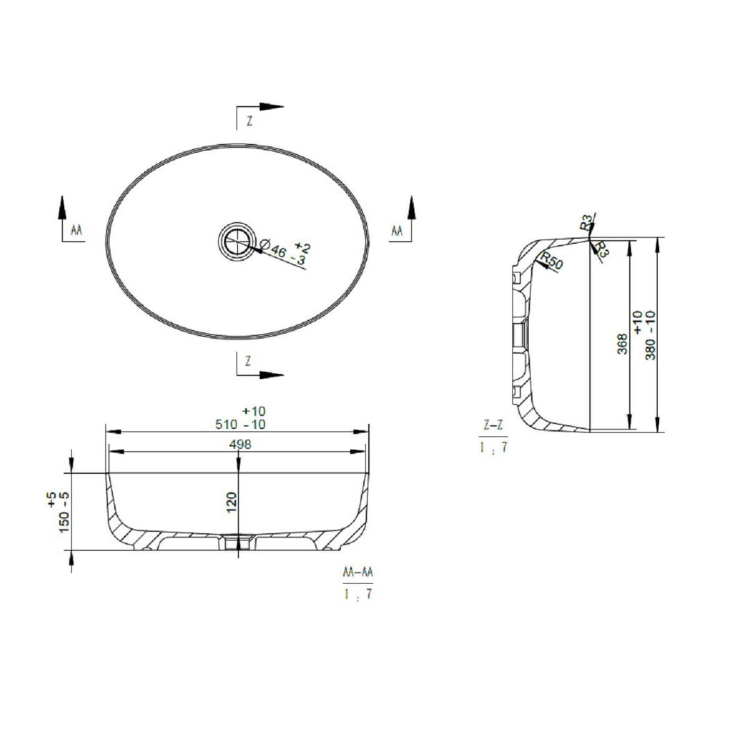 Objekt Ceramica Garda 510mm Counter Top Basin