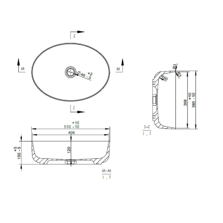 Objekt Ceramica Garda 510mm Counter Top Basin