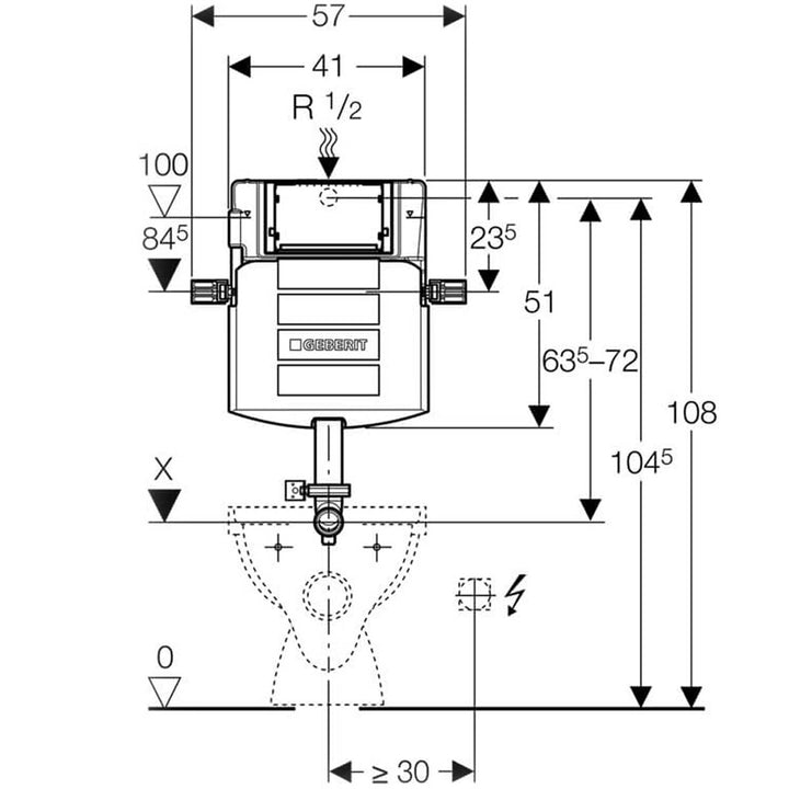 Geberit 109.309.00.5 Naked Cistern UP320