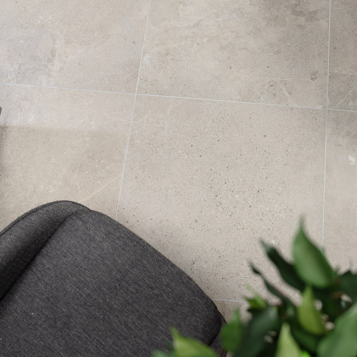 Glamstone Beige 75 x 75cm Rectified Porcelain Tile - 1.1sqm perbox