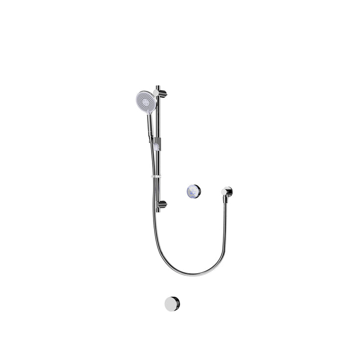 Aqualisa Smart Glo Digital Shower - Dual Outlet with Riser Rail and Bath Fill (Concealed) HP/Combi - Chrome