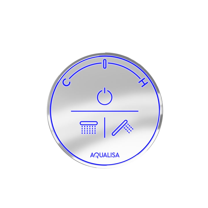 Aqualisa Smart Glo Digital Shower - Dual Outlet with Riser Rail and Bath Fill (Concealed) HP/Combi - Chrome