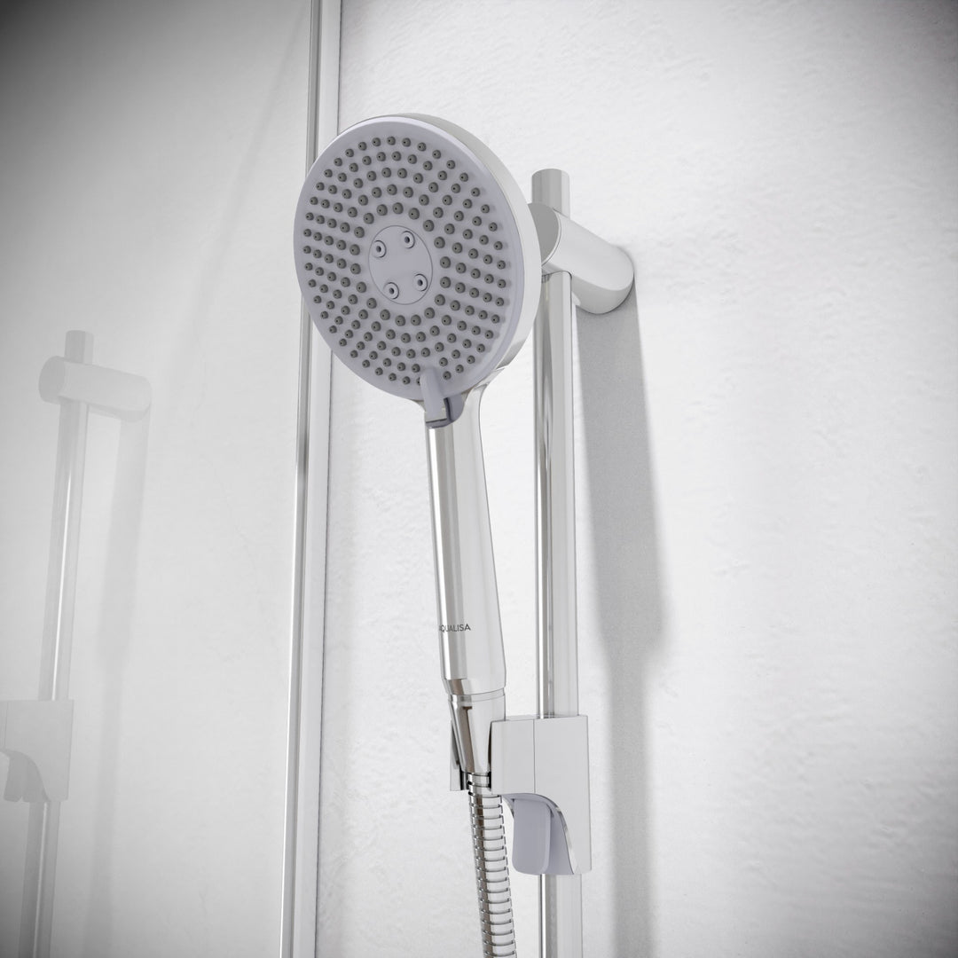 Aqualisa Smart Glo Digital Shower - Dual Outlet with Riser Rail and Fixed Wall Head (Concealed) HP/Combi - Chrome