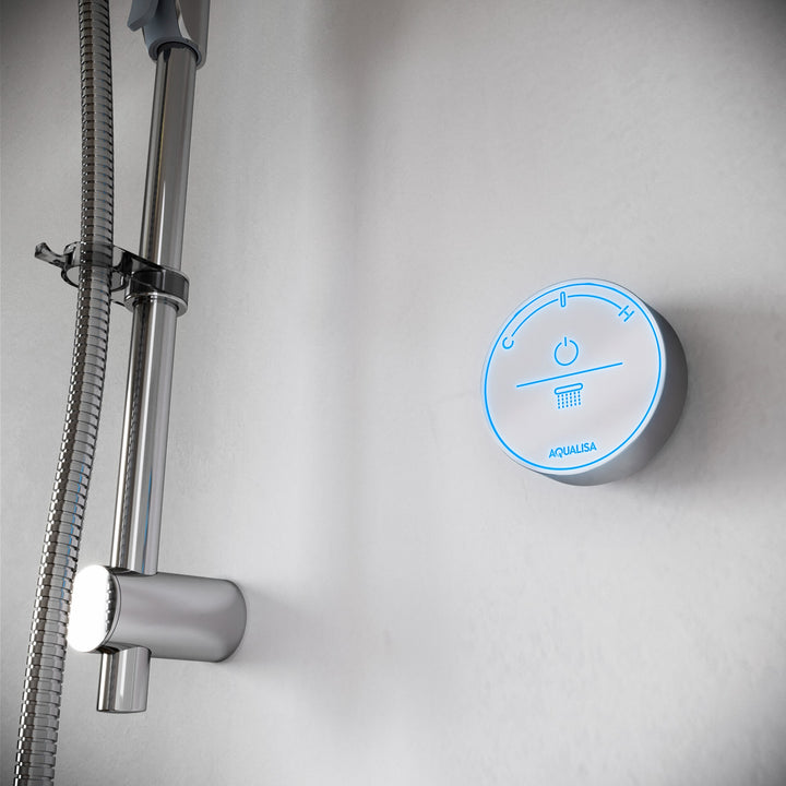 Aqualisa Smart Glo Digital Shower - Single Outlet with Riser Rail Concealed HP/Combi - Chrome