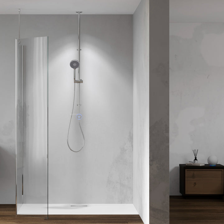 Aqualisa Smart Glo Digital Shower - Single Outlet with Riser Rail Exposed HP/Combi - Chrome