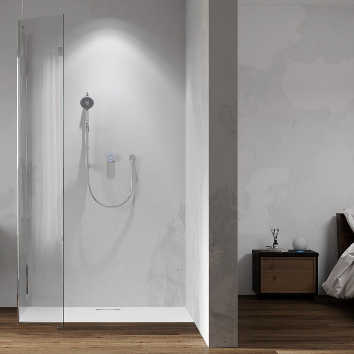 Aqualisa Smart Glo Digital Shower - Single Outlet with Riser Rail Concealed Gravity Pumped - Chrome