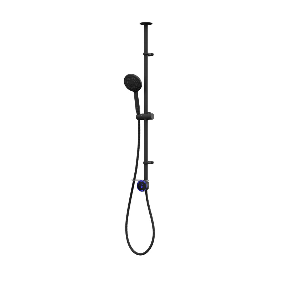 Aqualisa Smart Glo Digital Shower - Single Outlet with Riser Rail Exposed HP/Combi - Black