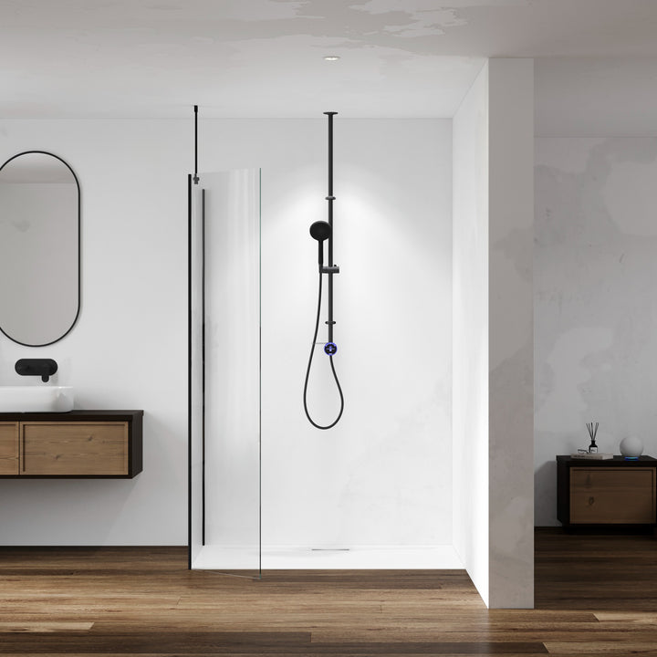 Aqualisa Smart Glo Digital Shower - Single Outlet with Riser Rail Exposed HP/Combi - Black