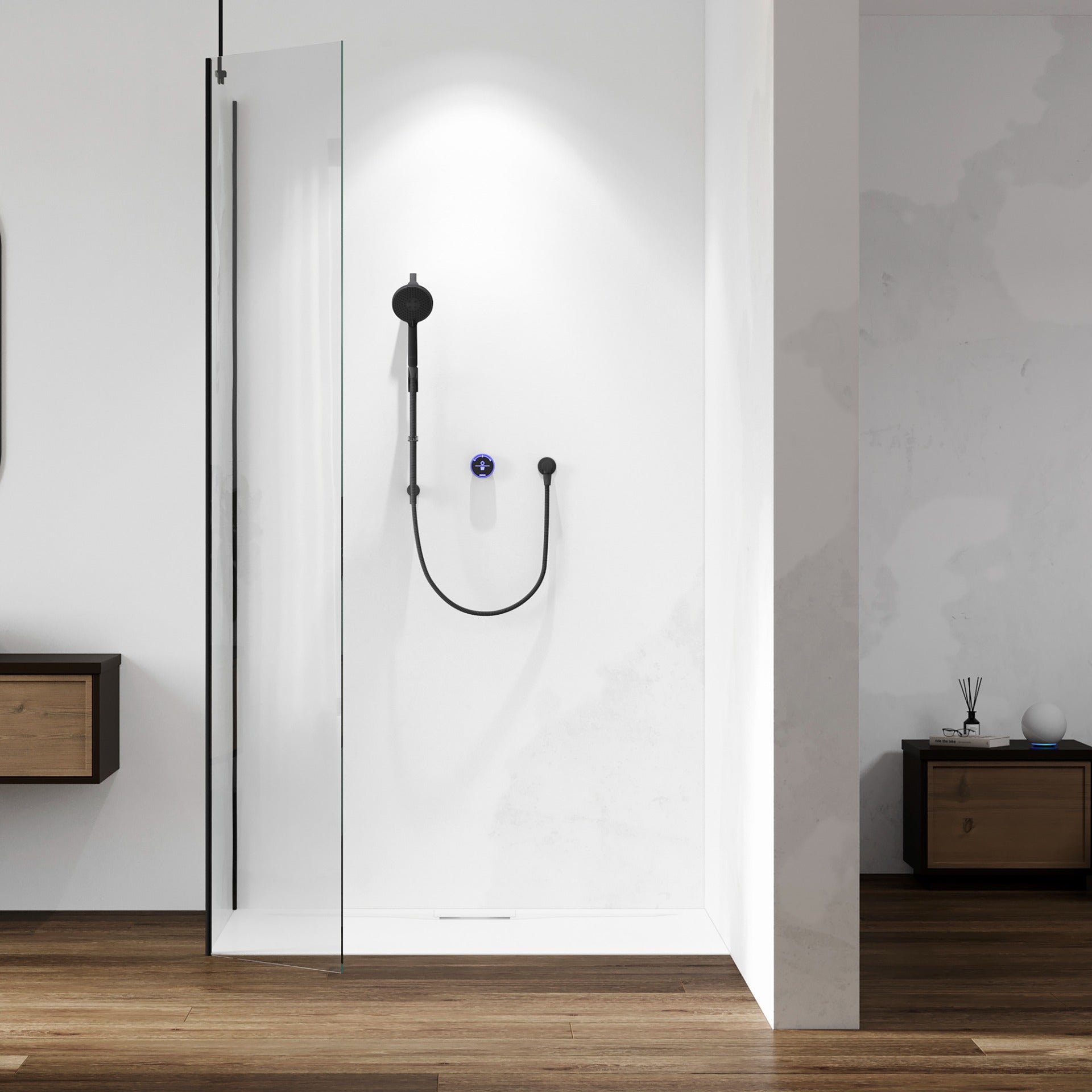 Aqualisa Smart Glo Digital Shower - Single Outlet with Riser Rail Conc ...
