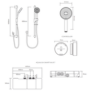 Aqualisa Smart Glo Digital Shower - Single Outlet with Riser Rail Concealed Gravity Pumped - Black - Technical drawing
