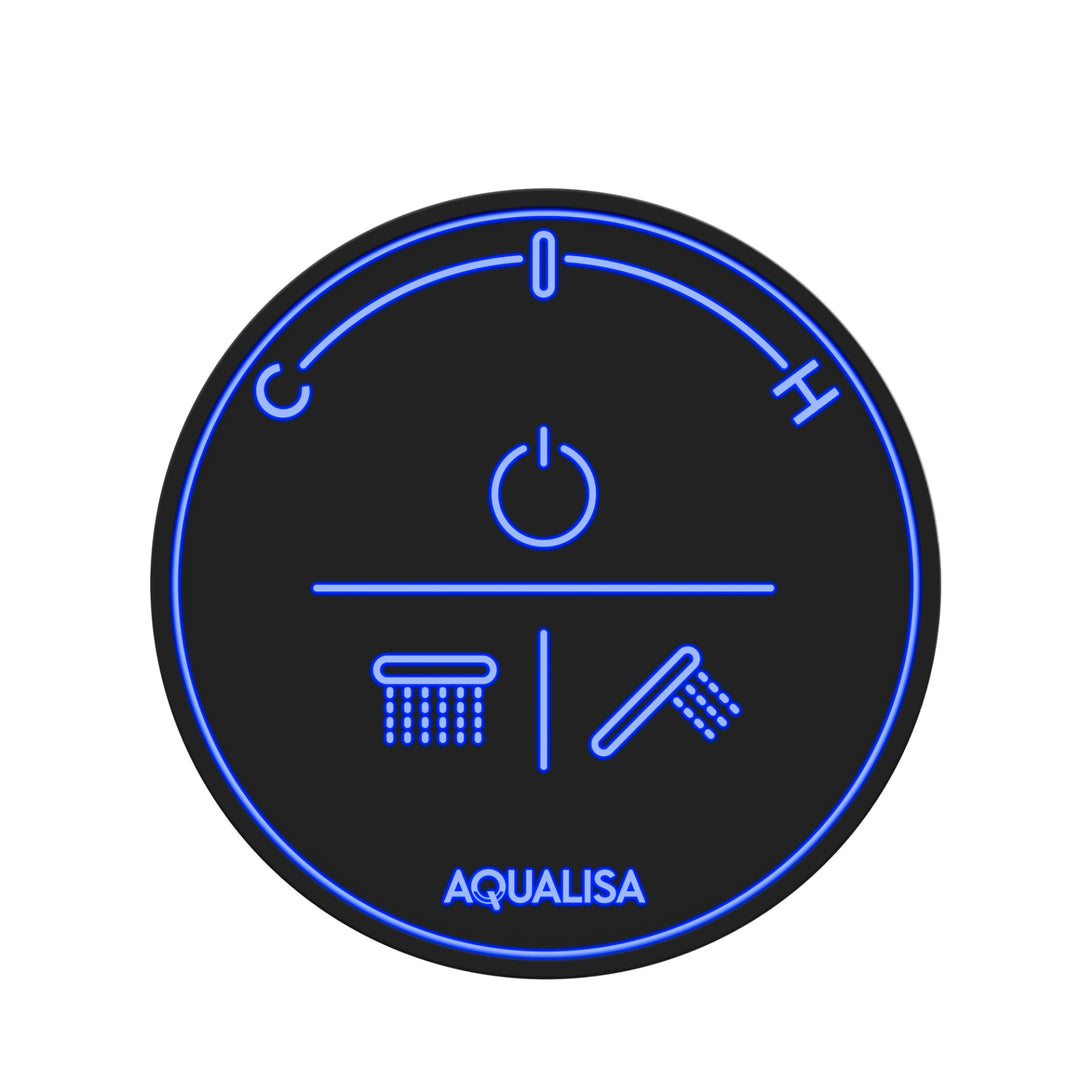 Aqualisa Smart Glo Digital Shower - Dual Outlet with Riser Rail and Bath Fill (Concealed) Gravity Pumped - Black