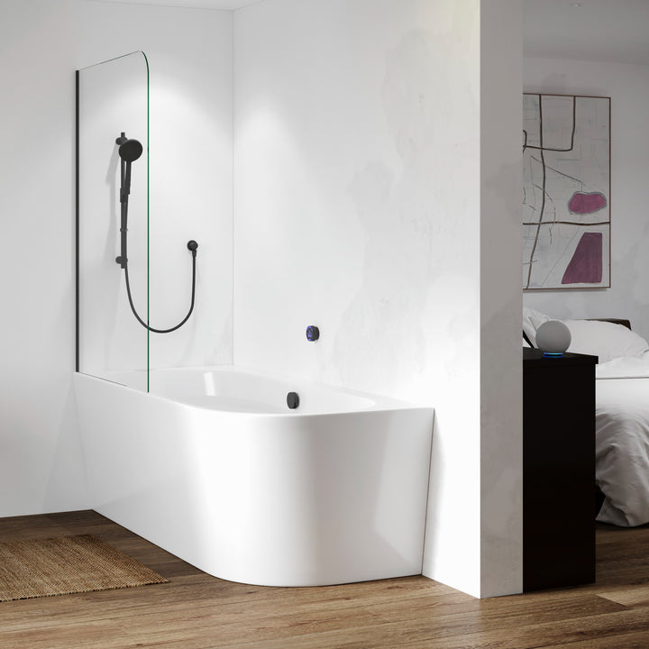 Aqualisa Smart Glo Digital Shower - Dual Outlet with Riser Rail and Bath Fill (Concealed) Gravity Pumped - Black