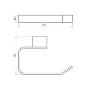 Eliseo Ricci Exclusiv Gunmetal Paper Holder - Technical drawing