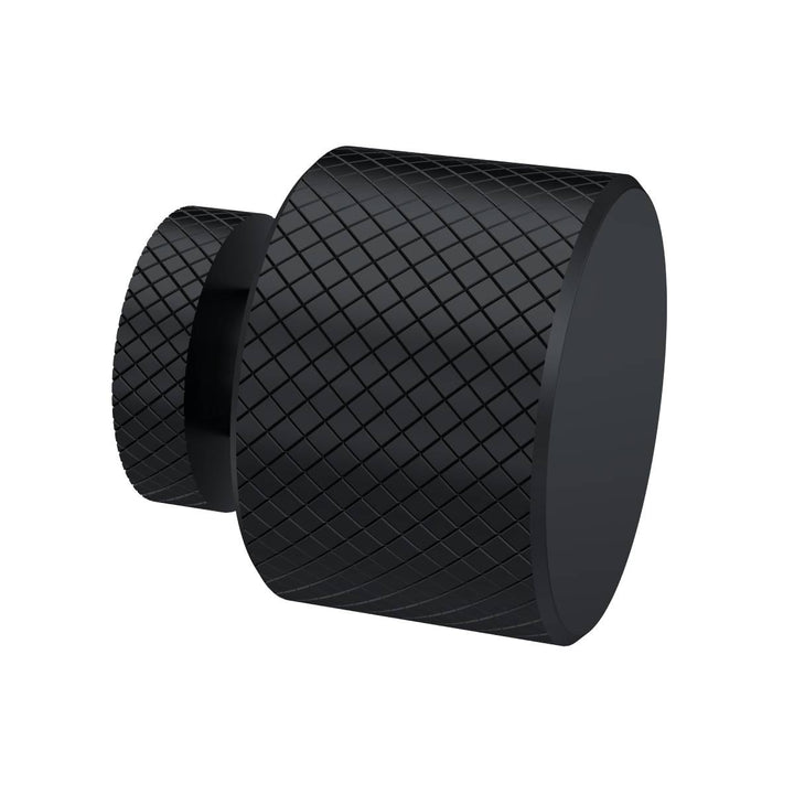Nuie Indented Round Knob Handle - Matt Black