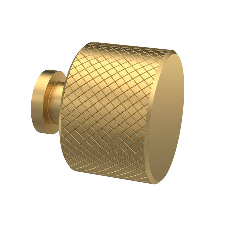 Nuie Indented Round Knob Handle - Brushed Brass