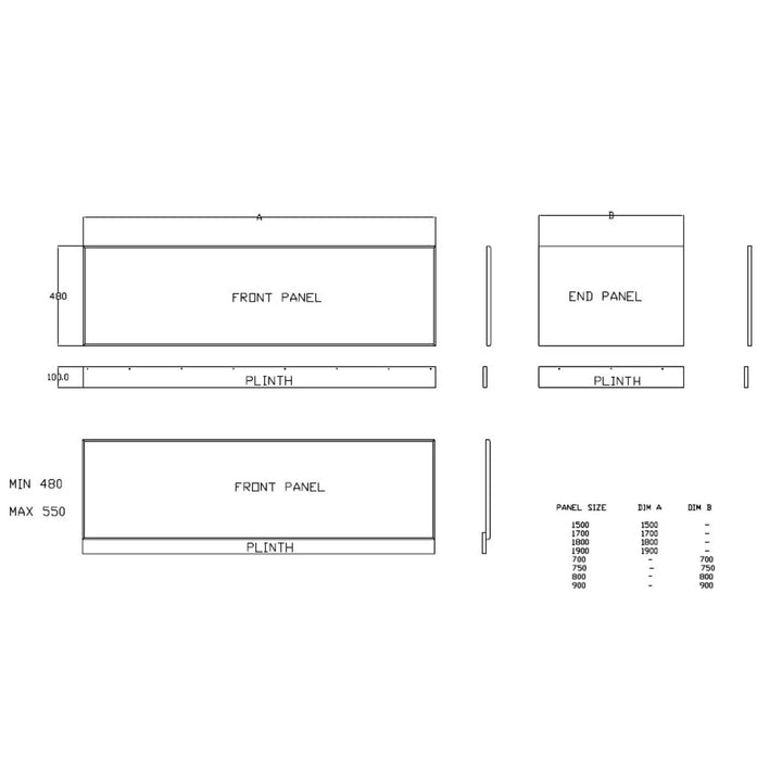 Halite 750mm End Bath Panel White Gloss