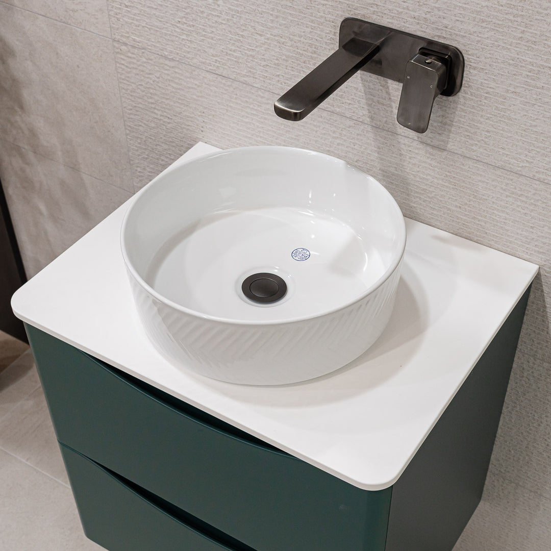 Josef Martin Happi 600mm Wall Hung Vanity Unit &amp; Glacier White Worktop - Goblin