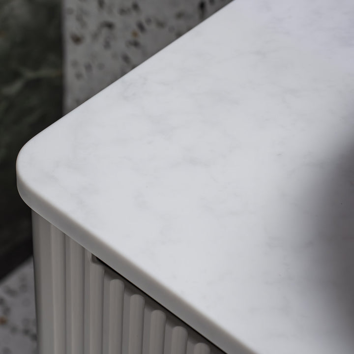 Josef Martin Estriado 800mm Wall Hung Vanity Unit &amp; Pebble Worktop - French Grey