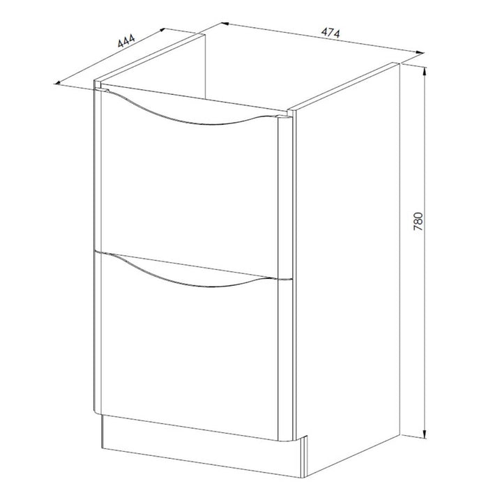 Happi 500mm Floor Standing 2 Drawer Vanity Unit &amp; Basin - Matt Grey Anthracite