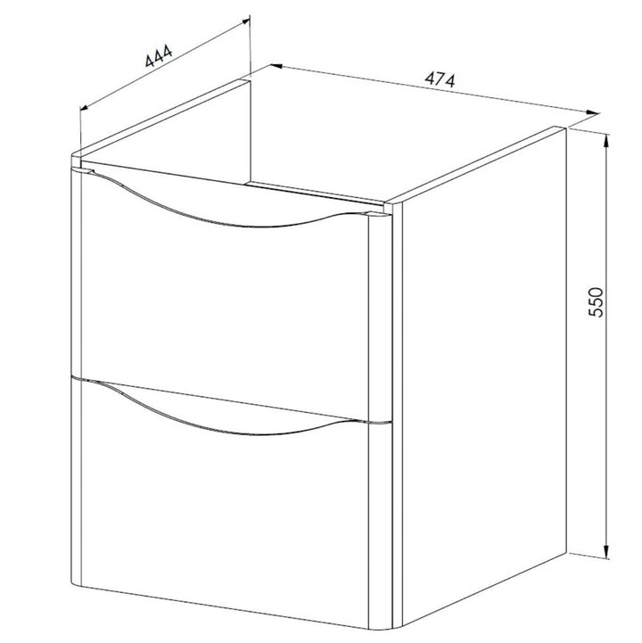 Happi 500mm Wall Hung Vanity Unit &amp; Basin - Matt Anthracite