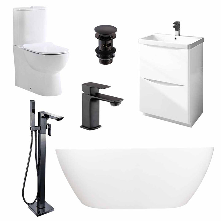 Happi Complete Freestanding Bath Suite - Black