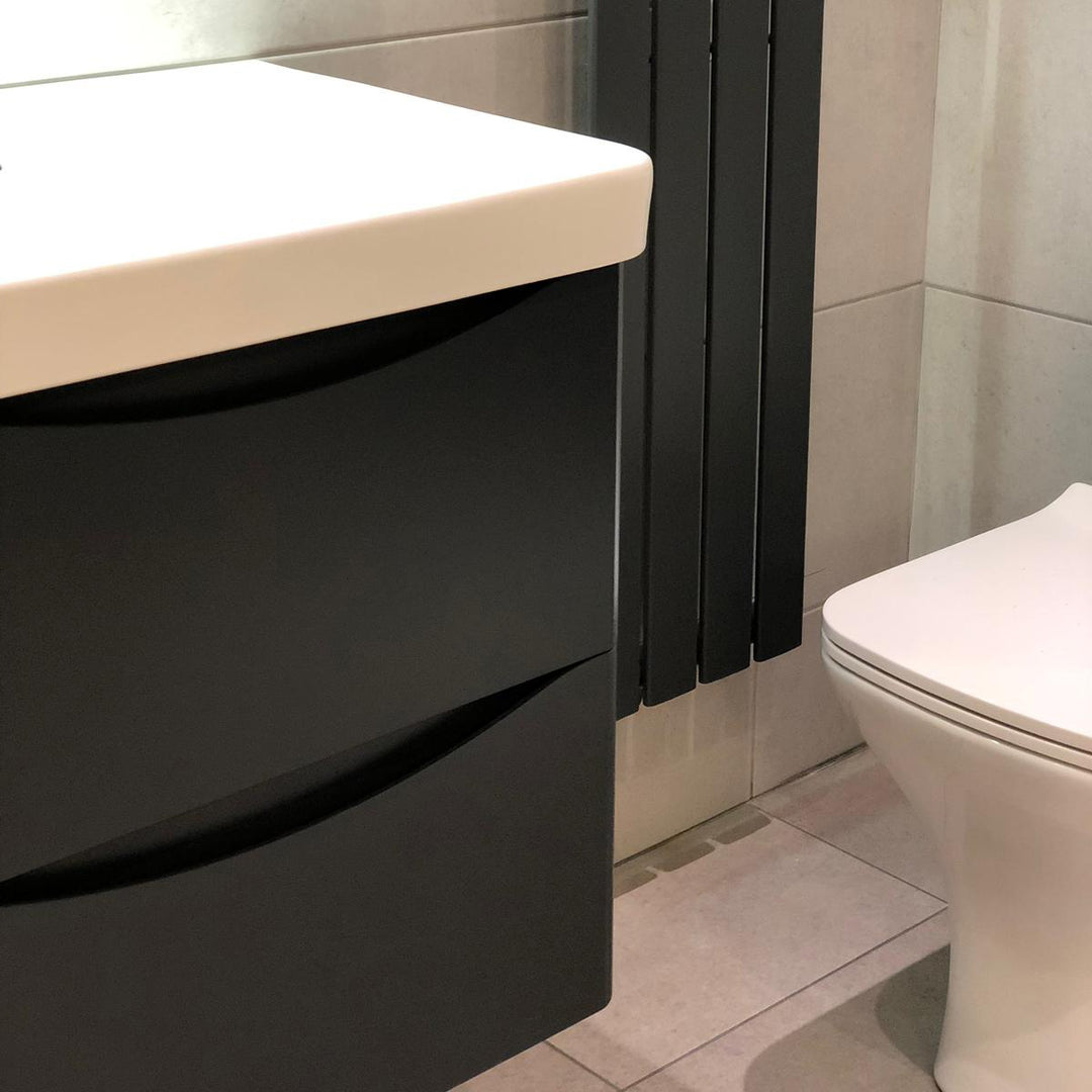 Happi 600mm Wall Hung Vanity Unit &amp; Basin - Matt Anthracite