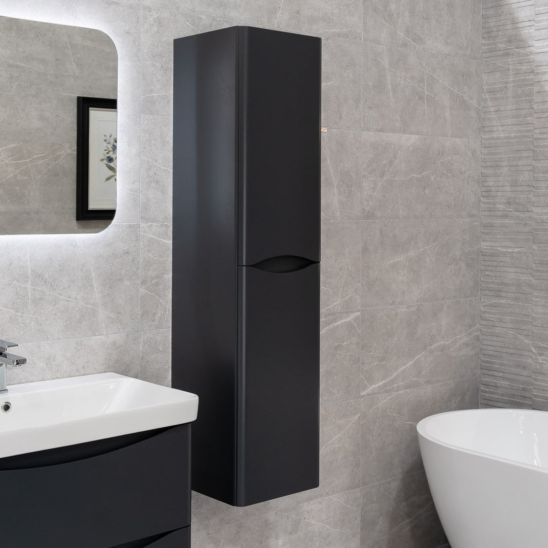 Happi Wall Hung Tall Storage Unit - Matt Anthracite