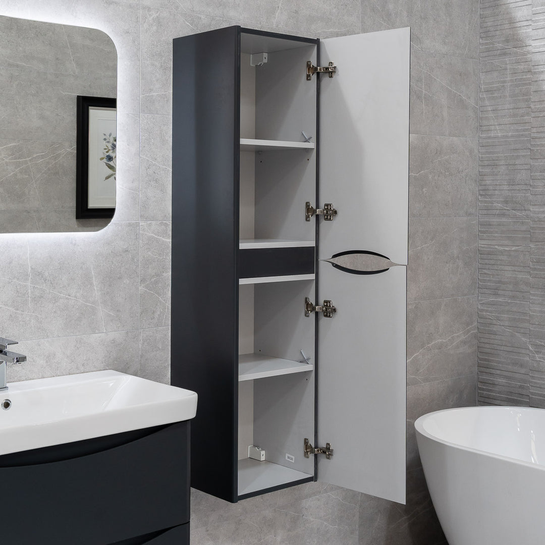 Happi Wall Hung Tall Storage Unit - Matt Anthracite