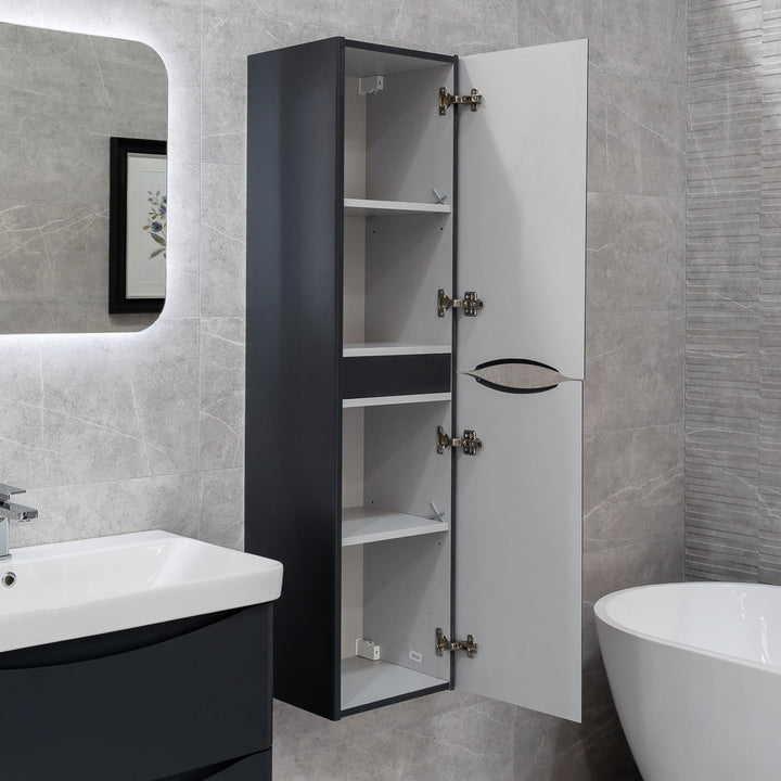 Happi Wall Hung Tall Storage Unit - Matt Anthracite