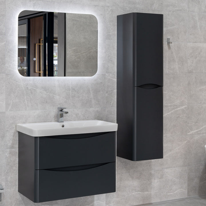 Happi Wall Hung Tall Storage Unit - Matt Anthracite